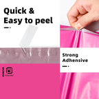 POLYSELLS 500 pcs 12x15.5 Inches Pink Poly Mailers Shipping Envelopes, Strong Adhesive Sealing, Waterproof, and Tear-resistant Postal Mailing Bags for Clothing, Books, and Accessories