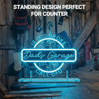 Personalized Garage Neon Sign for Wall Decor, Custom 3D Engraved Round LED Gear Garage Name Sign with Remote,Customized Dimmable Neon Lights for Garage, Workshop, Carport, Man Cave,Gifts for Men Dad