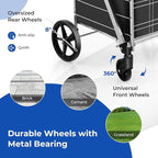 Goplus Shopping Cart for Groceries, Jumbo Upgraded Folding Grocery Cart with Waterproof Liner, 330 LBS Weight Capacity, 360° Swivel Wheels, 33 Gal Double Basket, Heavy Duty Foldable Utility Cart