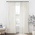 XTMYI 105 Inch Curtains 2 Panels Set Custom Length Back Tab Linen Window Sheer Curtain Drapes for Living Room Bedroom,50x105 in Long,Cream(Ivory/Off White)