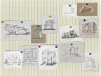 Large Felt Bulletin Board 23x47 Inch, 8pcs Peel and Stick Felt Wall Tiles Modern Push Pin Board for Wall Organization