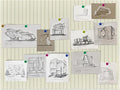 Large Felt Bulletin Board 47x47 Inch, 16pcs Peel and Stick Felt Wall Tiles Modern Push Pin Board for Wall Organization