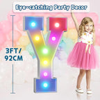 imprsv 3FT Colorful Marquee Letters Y, 18 Colors Large Light up Letters Alphabet Sign with Remote, Big Marry Me Sign, Birthday Party Decorations Anniversary Wedding Decoration