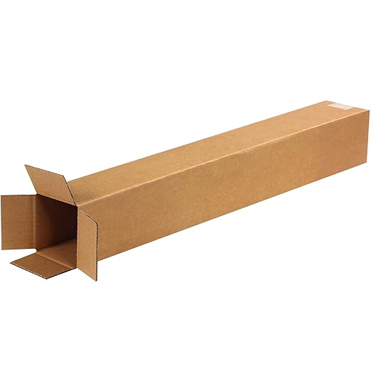 BOX USA Shipping Boxes 4"L x 4"W x 28"H, 25-Pack Tall Corrugated Boxes for Shipping, Packaging, Moving, Storage Box for Home or Business, Strong Wholesale Bulk Boxes