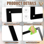 Thyle 2 Pack 8.5 x 11 Acrylic Window Sign Holder with Suction Cups and Black Frame, Clear Acrylic Frames Glass Door Wall Mount Advertising Signage Sign Holder for Mall, Office, Home, Store, Restaurant