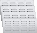 4 Pack Stainless Steel Venting Panel for BBQ Grill Accessory, 15x6.5 Inch (20-Slots), 304 Grade Metal Vent Cover for Masonry Fire Pits & Outdoor Kitchens, Weather Resistant, 15" by 6-1/2"