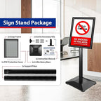 Pedestal Sign holder Stand 11x17inch Adjustable Standing Floor Sign Stand with Heavy Base & Snap Frame Display Stand for Indoor Outdoor Business Store Sign Holder Poster Stand (Black)