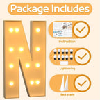 Marquee Letters 4 Feet Tall Large Light Up Letters N Happy Birthday Decorations Marry Me Engagement Party Decor Yellow Light Birthday Decorations Balloon Arch Kit Foam Sign N