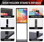 Sign Holder Stand, heavy Duty Pedestal poster for display,18×24 inch slide-in double sided banner poster floor sign holder for indoor Display (18×24)