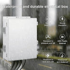 Outdoor Electrical Junction Box with High Power Outlet, 16" H* 12" L* 5.9" W, ABS Water Resistant Enclosure with Internal Mounting Panel & Hinged Cover.
