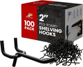 FactorDuty 100 Pack 2 inch Length Steel Black PEG Board Pegboard Shelving Hooks Wholesale Lot 20 lbs PEG Hooks Organizer Tools for Craft Storage, Garage, Kitchen, Tools and More
