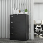 Lateral File Cabinet with Lock, 4 Drawer Large Metal Filing Cabinet,Home Office Lockable Storage Cabinet for Hanging Files Letter/Legal/F4/A4 Size-Assembly Required