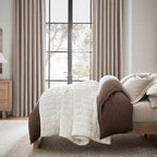 Black Out Linen Boho Curtains 72 Inch Long, Living/Bedroom Curtains 72 Inches Length 2 Panels Set Drapes for Window Energy Saving Noise Reducing Nursery (50" W x 72" L) Back Tab,Hook Belt