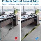 Eapele 10 ft Floor Cable Cover Protector, Heavy Duty PVC Duct Easy to Unroll, Prevent Trip Hazard for Outdoor Settings (2pcs)