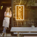 Open Signs for Business Ultra Bright LED Neon Open Signs for Business Storefront Window Glass Door Shop Store Florists Bar Salon Pubs with ON/OFF Switch (White/Yellow -Vertical, 32 Inch)