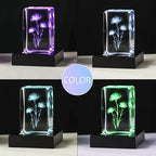 ZEERSHEE 3.1*0.7in LED Light Display Base for Crystal 3D Glass Art 7 Lighting Mode Color Change Square Stand Base Plate Flat