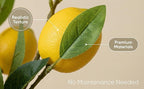24 Inch Artificial Lemon Branches -5 Pieces Set of Realistic Fake Lemon Tree Stems and Fruits for Kitchen, Farmhouse, and Home Decoration
