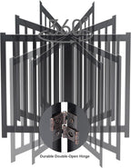 LZRS Freestanding Dog Gate 30 inch Tall - 3 Panels Solid Wooden Pet Gate for Doorways, Stairs & Hallways, Expandable & Foldable with Support Feet，Indoor Use,Black