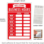 Open Closed Signs Business Hours Sign Set for Window Door Open Signs for Business Hour Closed Open Flip Sign Store Resturant Bar Red