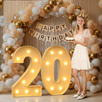 Mixifox 3FT Marquee Numbers 20, Large Light up Number 20 for Birthday Party Supplies, Sign, Backdrop, Happy 20th Birthday Decorations for 20 Years Old Women Men