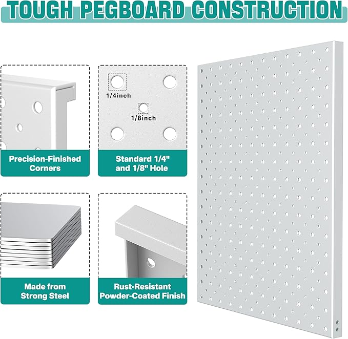 EVERHANGER Metal Pegboard Display Stand, Freestanding Tabletop Pegboard Display for Craft Shows & Fairs, 12"X16", 2pcs Gray