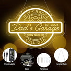 Custom Neon Garage Sign, Personalized Father's Day Gifts, Garage LED Neon Light For Man Cave Decor, Multiple Mounting Ways, Dimmable Neon Garage Name Sign For Men, Dad