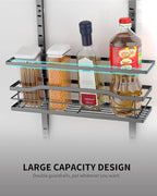 Moforoco 6-Tier Over The Door Pantry Organizer, Pantry Organization and Storage, Black Hanging Basket Cabinet Door Wall Spice Rack Shelves, Home & Kitchen Laundry Room Bathroom Essentials accessories