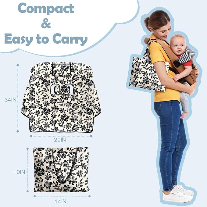 Shopping Cart Cover for Baby Girl Boy 2-in-1 High Chair Water Resistant High Chair Cover Blue Sailboat Gender Neutral Cart Cover for Babies Padded Grocery Cart Cover for Baby