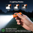 Blukar Rechargeable EDC Flashlight, Mini Keychain Flash Light with 3 Lighting Modes, Memory Function, Waterproof, Compact and Portable Pocket Light for Everyday Carry, Emergency,Camping-Orange