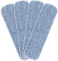 Replacement Microfiber Floor Cleaning Pads - 18''x5'' Dust Mop Refill Sweeping Pad Compatible with Bona Mop, Fits 17” to 18” Flat Mop - 4 Pack