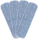Replacement Microfiber Floor Cleaning Pads - 18''x5'' Dust Mop Refill Sweeping Pad Compatible with Bona Mop, Fits 17” to 18” Flat Mop - 4 Pack