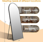76"x34"Floor Mirror Full Length,Arched Full Length Mirror with Stand,Full Body Mirror,Hanging or Large Leaning for Bedroom Living Room Black