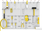 WALMANN 4-Pack 12"x16" Metal Pegboard Panels for Garage, Tool Organizer Pegboard for Pegboard Hooks - Compatible with 1/8" & 1/4" Hooks(Grey)