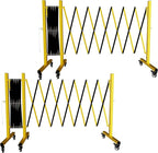 Industrial Expandable Barricade,Folding Security Gate Safety Barricade with Casters,Mobile Barrier Gate Outdoor,Adjustable Traffic Fence for Road Construction, Traffic Control,Pool (17FT)