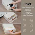 Closet Organizers and Storage Bins, Stackable Storage Drawers, Fabric Organizer Bins with Drawers,Stackable Closet Bins with Clear Window for Bedroom, Shelf,Room15.7"x 12.6"x 6.7"(Beige)