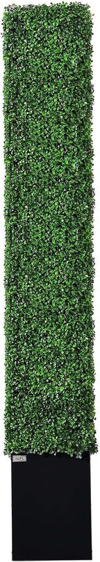 Artificial Boxwood Hedge Wall with Black Stainless Steel Base, Outdoor and Indoor Backdrop Divider Privacy Screen and Decorative Wall for Patio, Balcony, Restaurant, Various Events 48" W*12" D*96" H