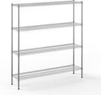 14" Deep x 60" Wide x 64" Height Wire Shelving Kit | 4-Tier | NSF Commercial Storage Rack Unit