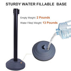 OangeStar 6 Packs Crowd Control Stanchions w/10ft Retractable Belt, Crowd Control Barriers Set w/Water Filled Base, Ideal for High Traffic Areas