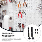 Metal Pegboard Hooks Set Strong Pegboard Bracket Clips Fine Workmanship, Organizing Tools Crafts, Black, Home Use