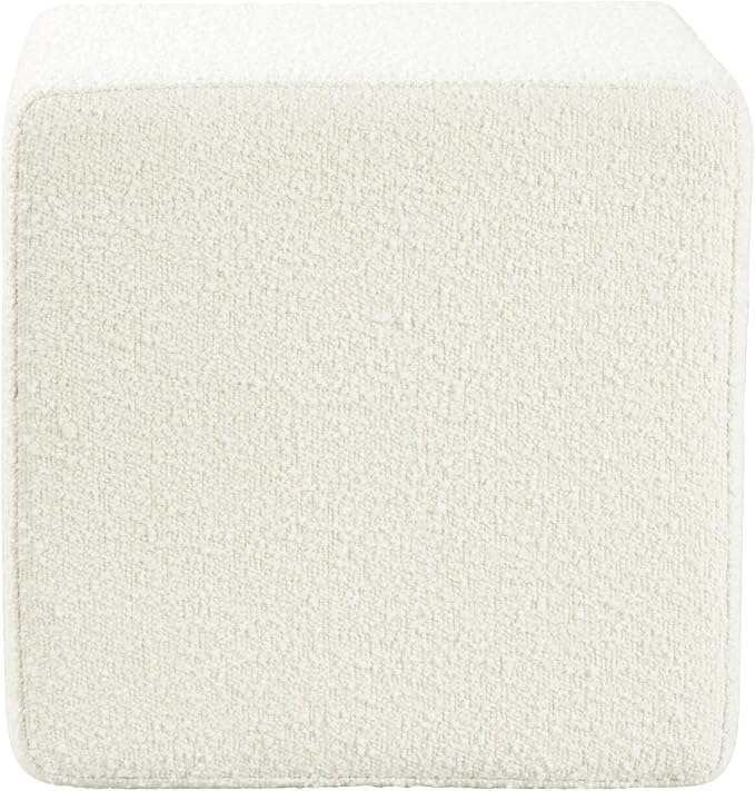 HomePop Cube Ottoman| HomePop Home Décor |Square Ottoman - Cream Boucle