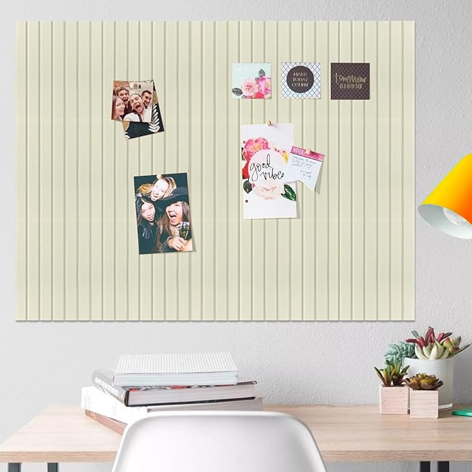Large Felt Bulletin Board 23x47 Inch, 8pcs Peel and Stick Felt Wall Tiles Modern Push Pin Board for Wall Organization