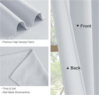 PONY DANCE Room Darkening Curtains 63 inches Long - Home Decoration Thermal Insulated Blackout Window Treatments/Draperies Block Light Protect Privacy, 42 W x 63 L, Greyish White, 2 Pieces