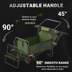 LEVELEVE Heavy Duty Folding Wagon - 2-in-1 Collapsible Cart, 400lb Capacity, All-Terrain Wheels w/Brakes & Side Pockets