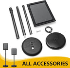 2 Pack Sign Holder Stand 8.5x11 Inch, Adjustable Sign Stand, Floor Standing Sign Holder, Snap-Open Frame Display, 360° Rotation Outdoor Indoor Poster or chalk board Display for advertising,Malls,Black