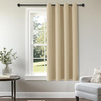 ChrisDowa Blackout Curtains 54 inches Long for Bedroom - Grommet Thermal Insulated Room Darkening Curtains for Living Room (1 Panel, Biscotti Beige, 52 x 54 Inch)