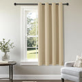 ChrisDowa Blackout Curtains 45 inches Long for Bedroom - Grommet Thermal Insulated Room Darkening Curtains for Living Room (1 Panel, Biscotti Beige, 52 x 45 Inch)