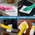 White Microfiber Towels- 18 Pack, Microfiber Cleaning Cloths Bulk, Microfiber Towels for Cars, Cleaning Rags (12x12 inches)