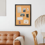 DOLLAR BOSS Cork Board for Office 24 X 18 Inches Cork Boards for Walls Bulletin Board, Decorative Hanging Pin Board Rustic Wooden Frame Vision Board Cork Notice Board for Office Home Decor, Black