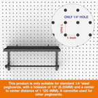 Pegboard Paper Towel Holder with Shelf, Heavy Duty Peg Board Accessory, Metal Pegboard Organizer Accessories for Garage, Workshop, Craft Room