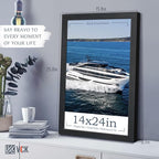 VCK 14x24 Picture Frame Set of 5,Exclusive Black Woodgrain Poster Frame with Polished Plexiglass, Wall Hanging